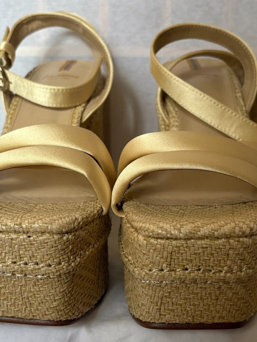 Sam Edelman Tibby Platform Wedge Sandal Washed Lemon Sz 9